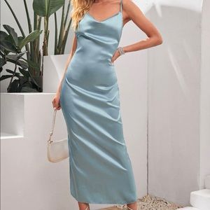 Mint Blue satin dress